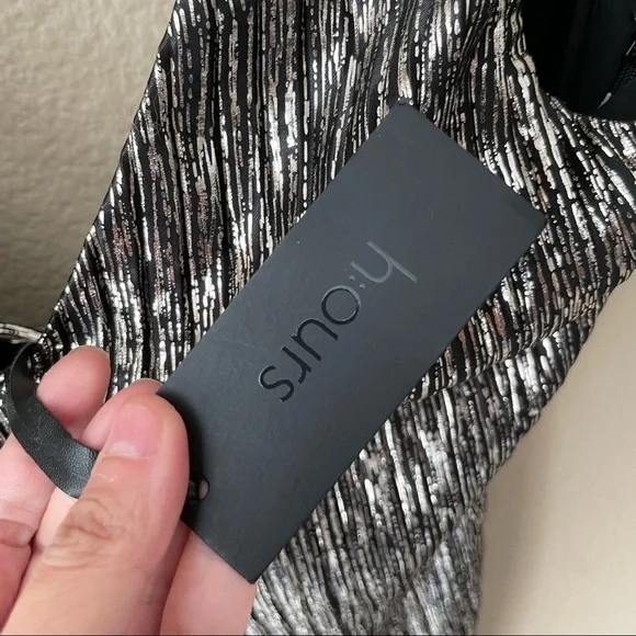 h:ours metallic pleated cowl back dress - Picture 4 of 7